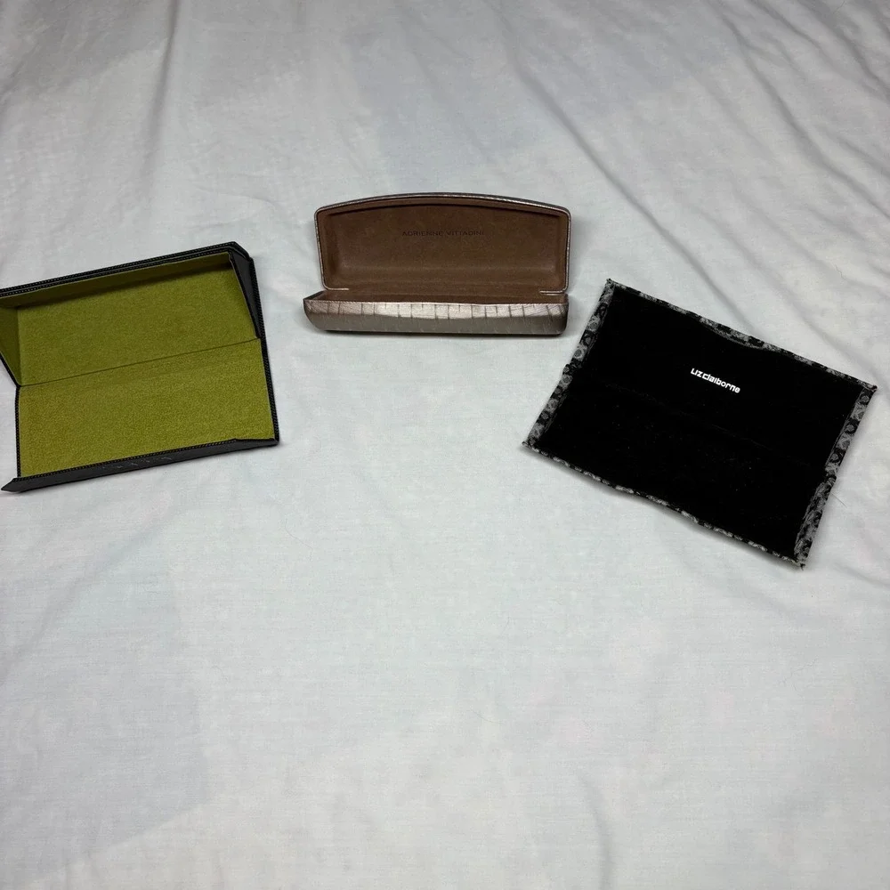 Nicole Miller Adrienne Vittadini Liz Claiborne Eyewear Cases Bundle 3pc Set